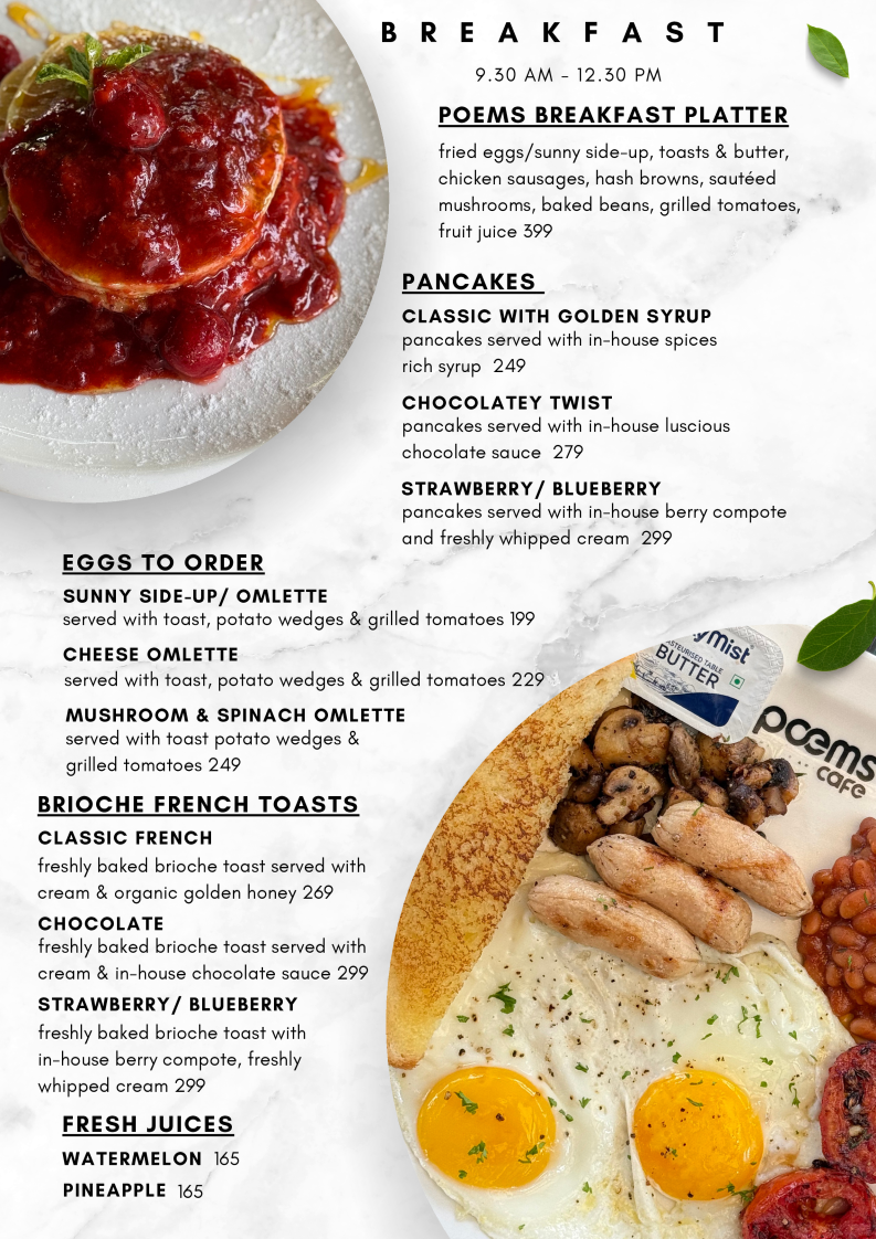 Menu - Poems Cafe photo 5