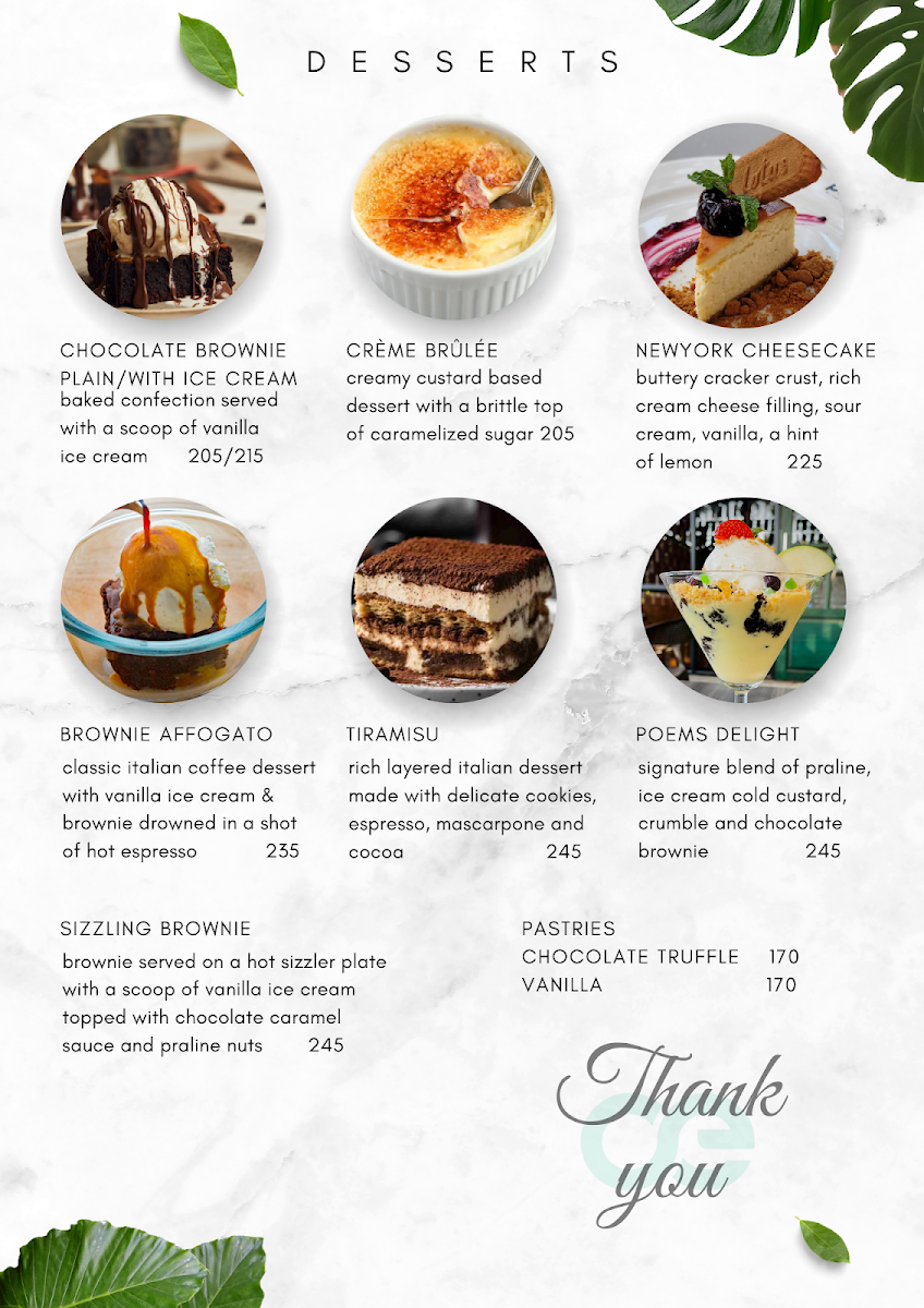 Menu - Poems Cafe photo 9
